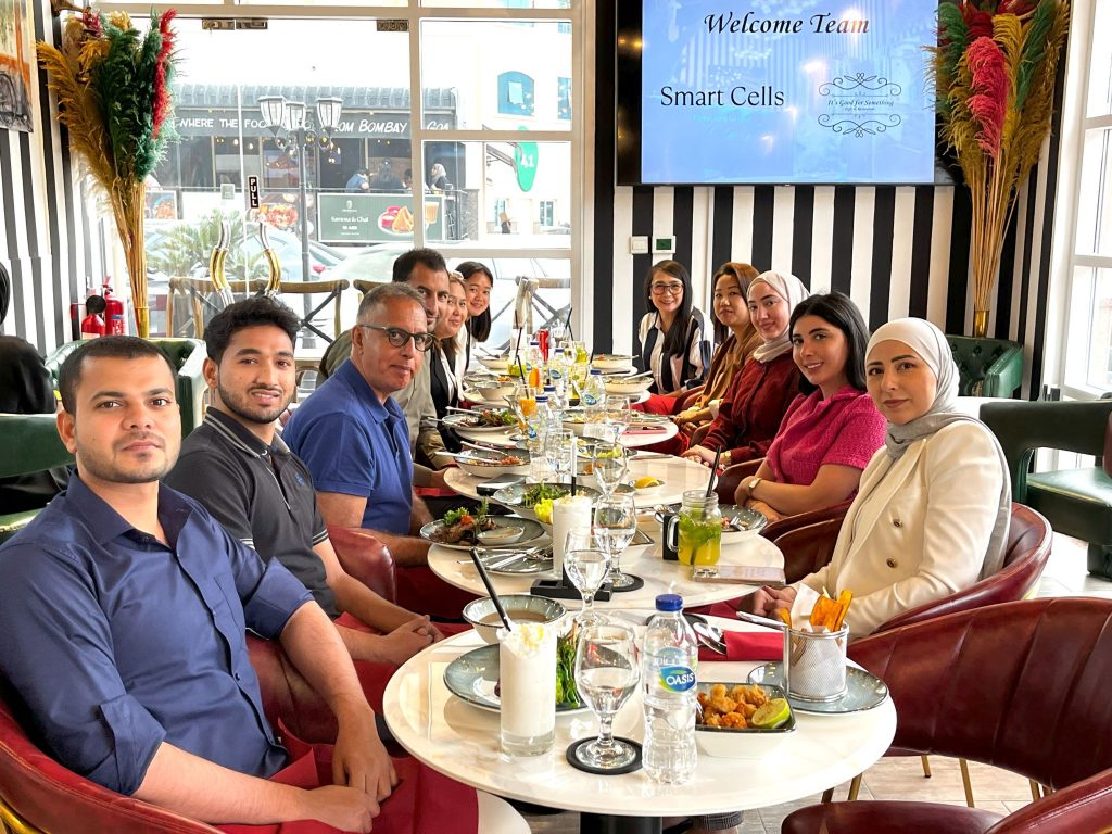 Employees from Smartcells having their business lunch from It is Good for Something, best fine dining restaurant in dubai healthcare city